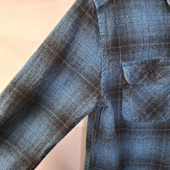 RVCA Vesuvio Men's Cotton Flannel Blue Black Plaid Size L - Picture 6 of 15